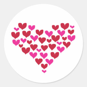 Liefde Rood Roze Hart Ronde Sticker