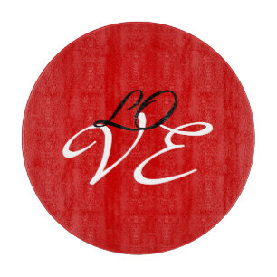 Liefde Rood Wit Zwart Kleur Calligrafie Schrift Snijplank