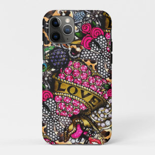Liefde Roos Diamond-mozaïekcel iPhone 11 Pro Hoesje