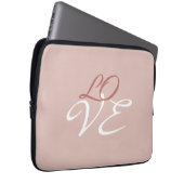 Liefde Roos Gouden Kleur Kalligrafie Script Laptop Sleeve (Voorkant Rechts)