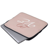 Liefde Roos Gouden Kleur Kalligrafie Script Laptop Sleeve (Voorkant onderkant)