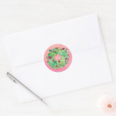Liefde Roos krans Waterverf Ronde Sticker (Envelop)