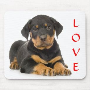 Liefde Rottweiler Puppy Hond Rustende Muismat