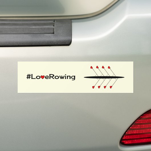 Liefde rowing en boot bumpersticker (Op auto)