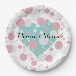 Liefde Roze Blauw Vrijgezellenfeest Baby Papieren Bordje