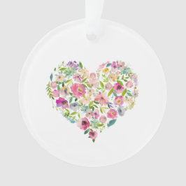 Liefde Roze Floral Heart Sweet Valentijn Ornament