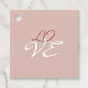 Liefde Roze Goud Kleur Calligrafie Schrift Bedankjes Labels