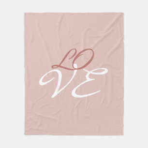 Liefde Roze Goud Kleur Calligrafie Schrift Fleece Deken