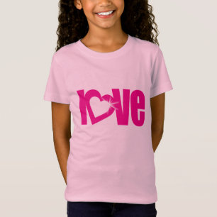 "liefde" roze hart kinder t-shirt top