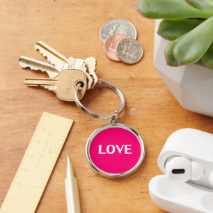 Liefde - roze, magenta, witte sleutelhanger