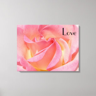 Liefde Roze Roos Bloem Paneel Canvas Kunst Prints