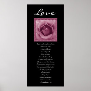 Liefde - Roze Rose - Eerste Corinthians Poster
