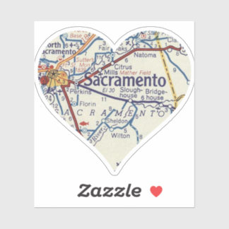 Liefde Sacramento Vintage Kaart Sticker