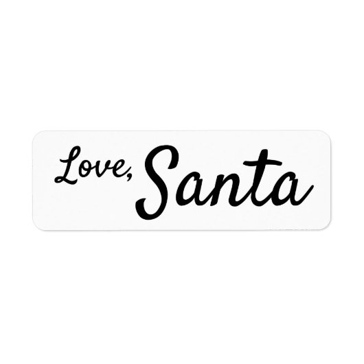 Liefde, Santa Signature Sticker Label Kinder Kerst (Voorkant)