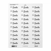 Liefde, Santa Signature Sticker Label Kinder Kerst (Full Sheet)
