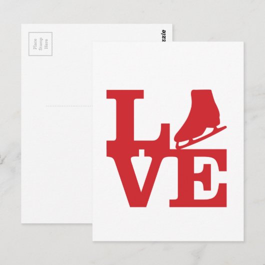 Liefde Schaats Briefkaart (Voorkant / Achterkant)
