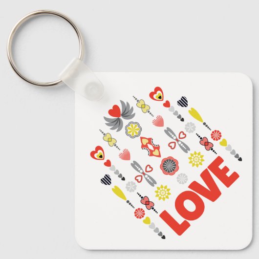 LIEFDE Schattige minimalistisch Jubileum Sleutelhanger (Voorkant)