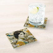 Liefde, Schoonheid, Inspireren, Droom en Hoop Lad Glazen Onderzetter (Schuin)