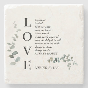 Liefde Schrift Definitie gebladerte Stenen Onderzetter