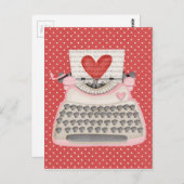 Liefde schrijfmachine briefkaart (Voorkant / Achterkant)