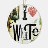 Liefde schrijven keramisch ornament (Links)