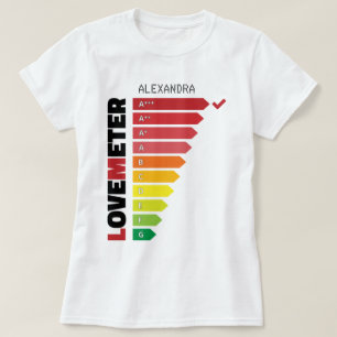 Liefde score van A tot G Red Black, persoonlijke n T-shirt