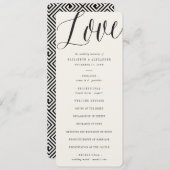 Liefde Script Calligraphy Geometric Classic Weddin Programma (Voorkant / Achterkant)