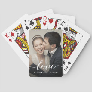 Liefde script Custom Photo Wedding gunsten Pokerkaarten