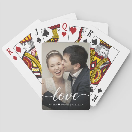 Liefde script Custom Photo Wedding gunsten Pokerkaarten (Achterkant)