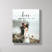 Liefde Script Handgeschreven persoonlijke bruiloft Canvas Afdruk (Voorkant)