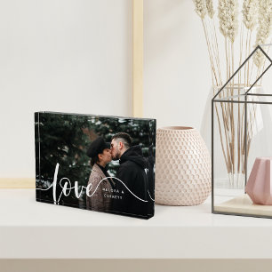Liefde Script Overlay Couples, aangepast Fotoblokken