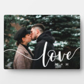 Liefde Script Overlay Couples - Aangepaste foto Fotoplaat (voorkant)