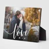 Liefde Script Overlay Couples - Aangepaste foto Fotoplaat (Zijkant)