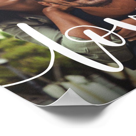 Liefde Script Overlay Foto afdrukken Poster (Hoek)