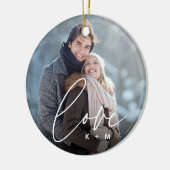 Liefde Script Overlay Foto's & Initialen Keramisch Ornament (Links)