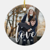 Liefde Script Overlay Foto's & Initialen Keramisch Ornament (Achterkant)