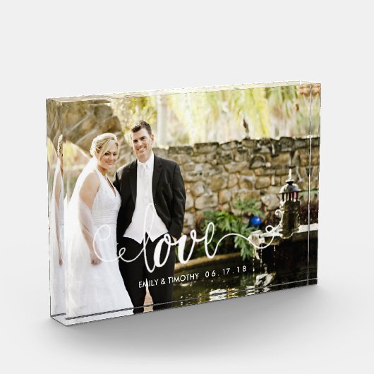 Liefde Script Overlay | Persoonlijke bruiloft foto (Links)