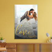 Liefde Scripted Gepersonaliseerde Huwelijkscadeau  Canvas Afdruk (Insitu (Woonkamer))