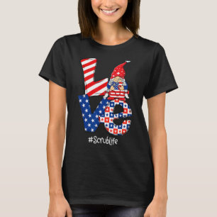 Liefde scrub leven verpleegkundige stethoscoop pat t-shirt