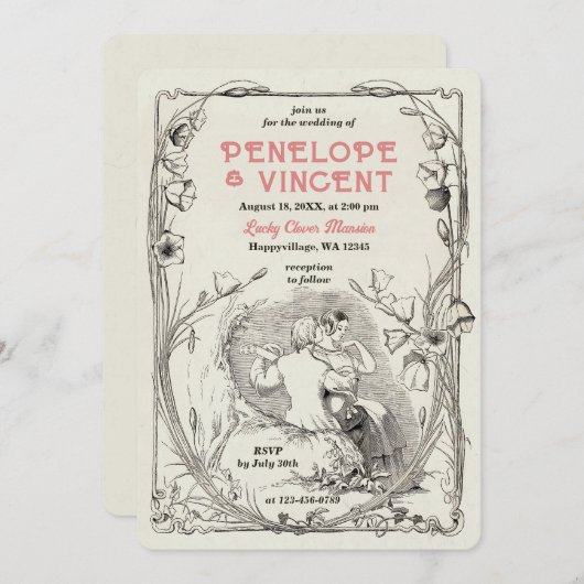 liefde serenade bruiloft uitnodiging (Voorkant / Achterkant)