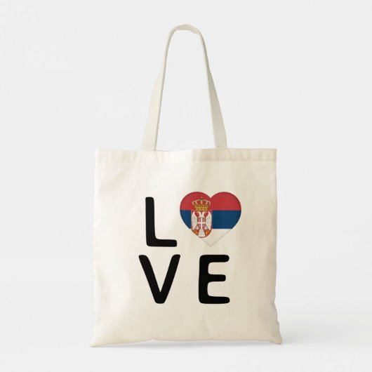 Liefde - Servische vlag Tote Bag (Achterkant)