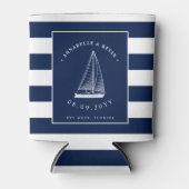 Liefde Sets Zeil Nautische Bruiloft Blikjeskoeler (Voorkant)