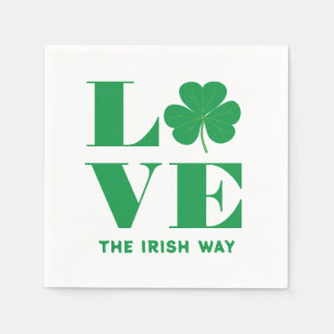 Liefde Shamrock Klaver Ierse Aangepaste Tekst Groe Servet