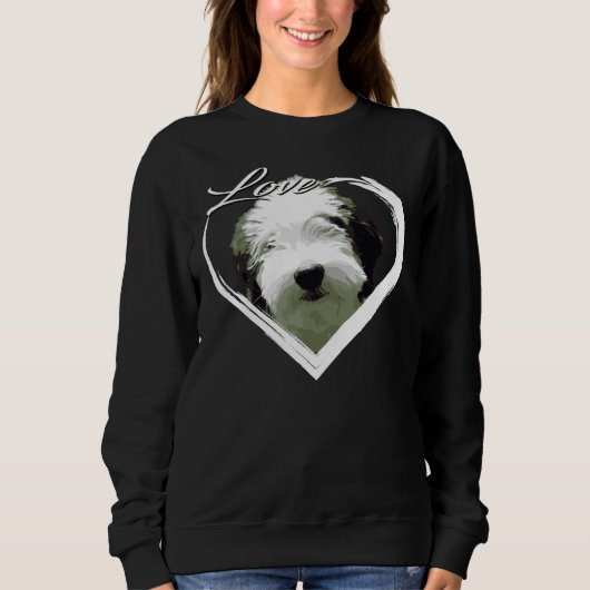 Liefde Sheepadoodle Oud Engels Sheepdog Poodle Lov Trui (Voorkant)