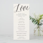 Liefde Simple Script Calligraphy Geometric Wedding Programma (Staand voorkant)