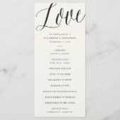 Liefde Simple Script Calligraphy Geometric Wedding Programma (Voorkant)