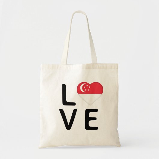 Liefde - Singapore vlag Tote Bag (Voorkant)