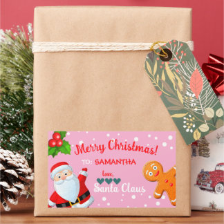 Liefde, Sinterklaas & Gemberkoek Roze Kerstmis Rechthoekige Sticker