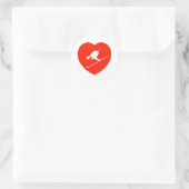 Liefde Skiën Rode Hart Ronde Sticker (Tas)
