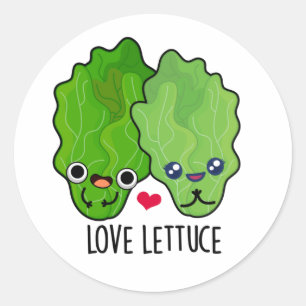 Liefde Sla Grappige Veggie Pun Ronde Sticker